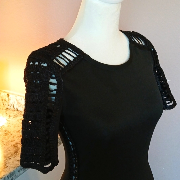 🍸Valiant Paris black bodycon mini cocktail dress size S - Picture 3 of 14